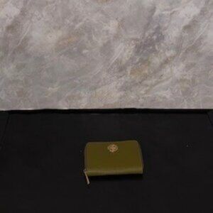 Tory Burch Saffiano Leather  Coin Wallet, Olive Green